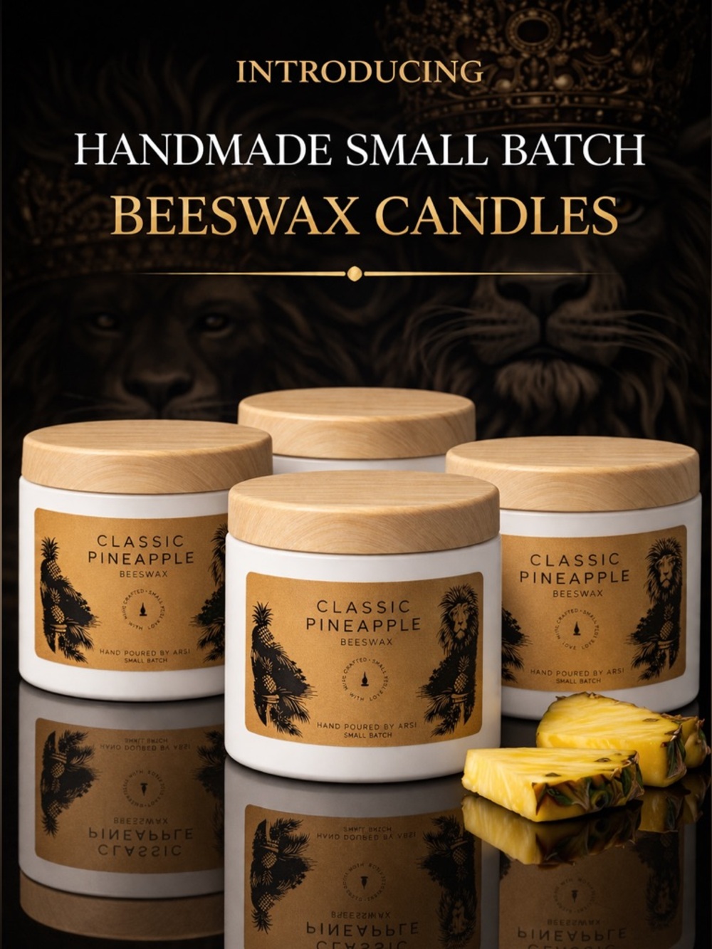 Handmade Beeswax Candle Small Batch 4oz